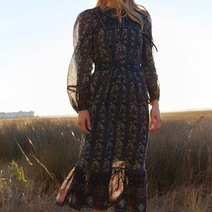 chinese dress ladies Nadine off-shoulder panelled maxi dress in Black main image 0